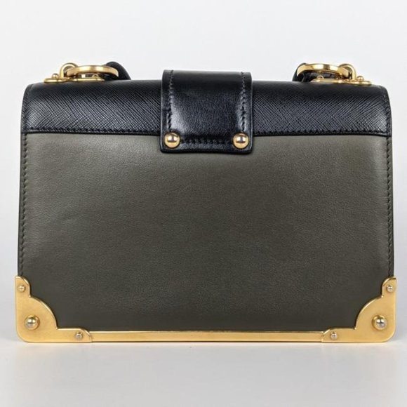 SOLD Prada Cahier Medium Militare Green Crossbody Bag - Picture 2 of 10